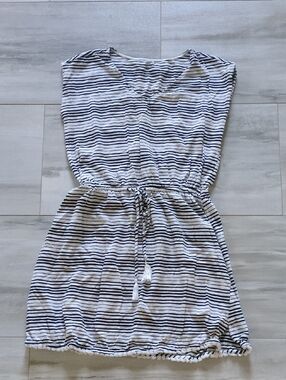 LOFT Striped Sleeveless Beach Coverup 100% Cotton